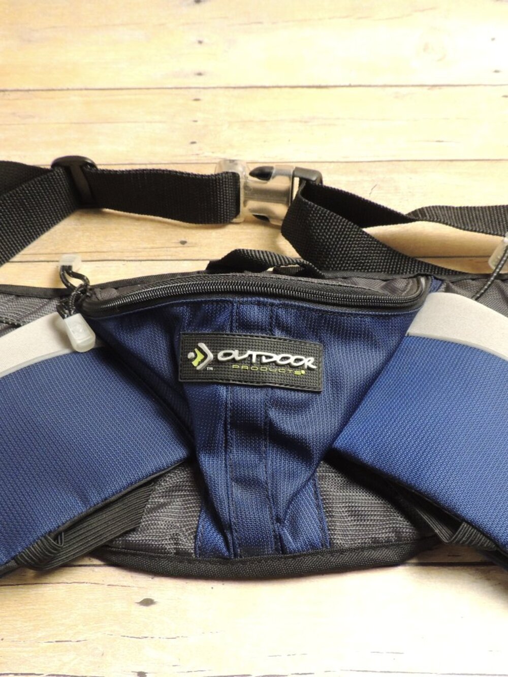 Outdoor Products Interval H2O Hydration Waist Pack Belt Blue Gray Running Hiking
